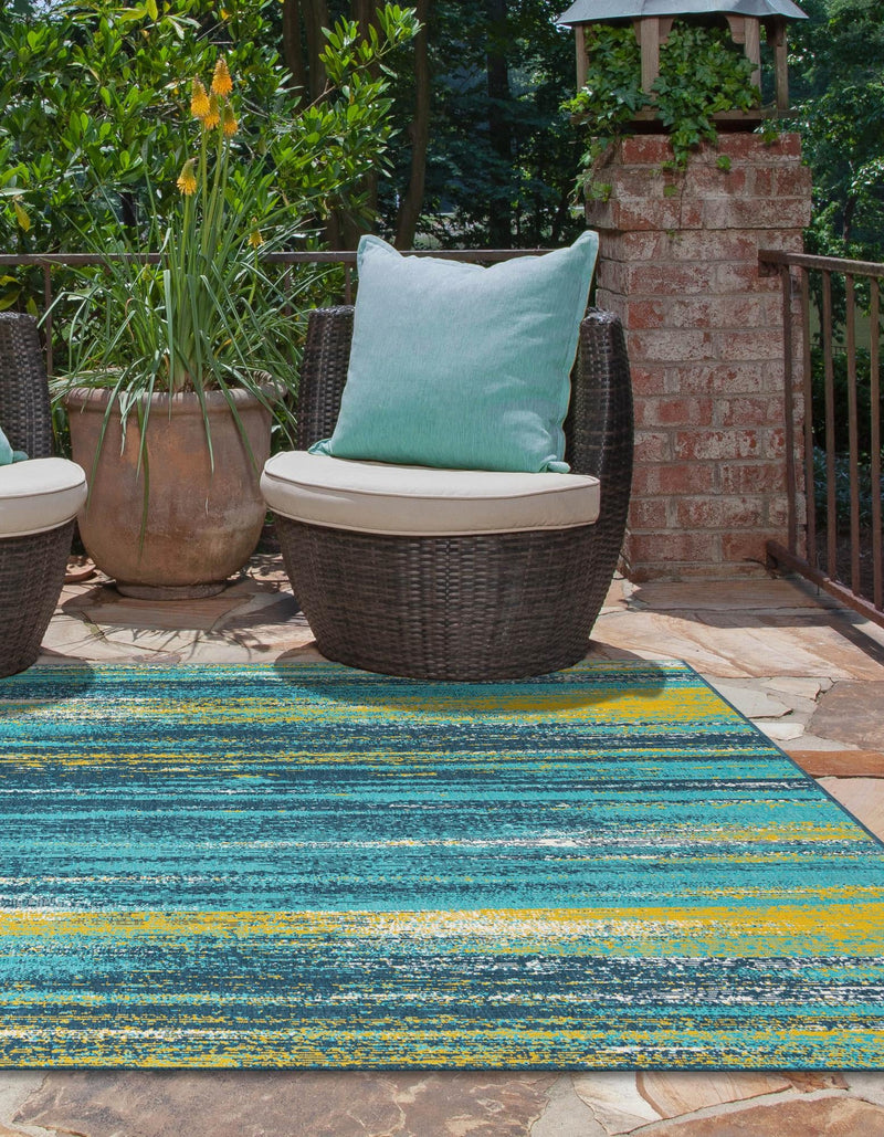 Seaside Haven Rugs Collection Area Rug - Sandbar Square Multi.Blue lifestyle 25