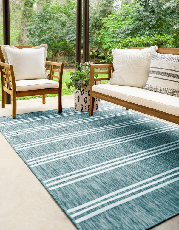 Urban Oasis Rugs Collection Area Rug - District (Teal) Rectangle Teal lifestyle 0