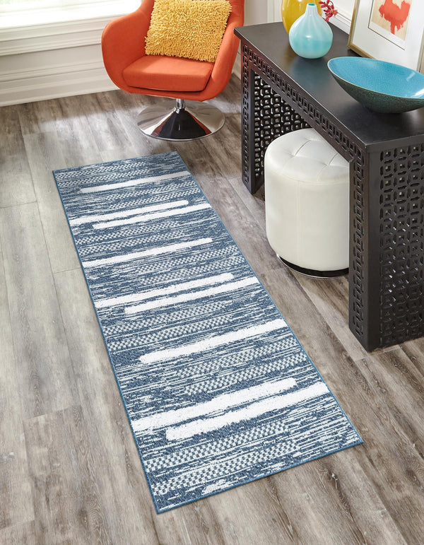 Cathedral Elegance Collection Area Rug - Chapel Runner Navy Blue lifestyle 48