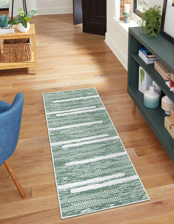 Cathedral Elegance Collection Area Rug - Chapel Runner Green lifestyle 60