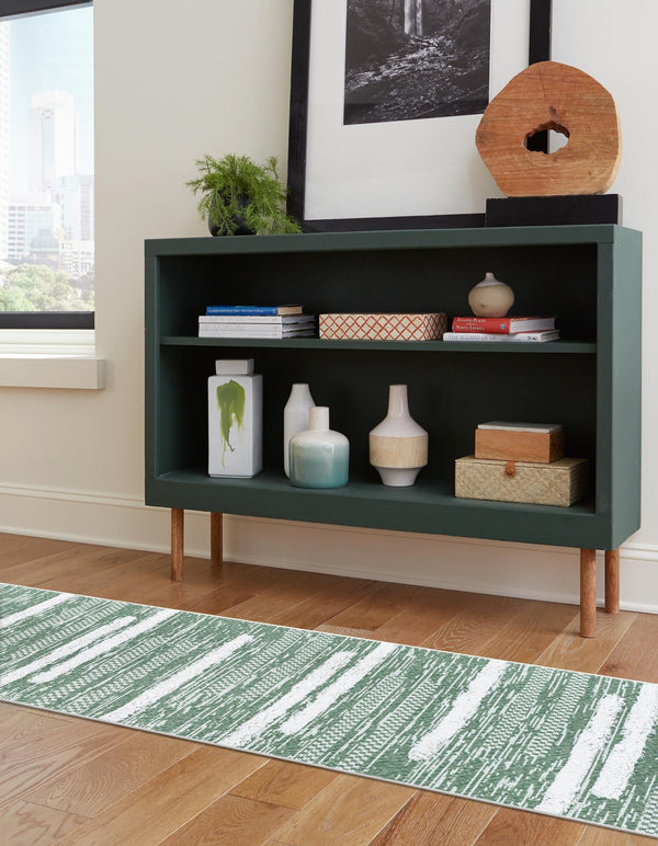 Cathedral Elegance Collection Area Rug - Chapel Runner Green lifestyle 65