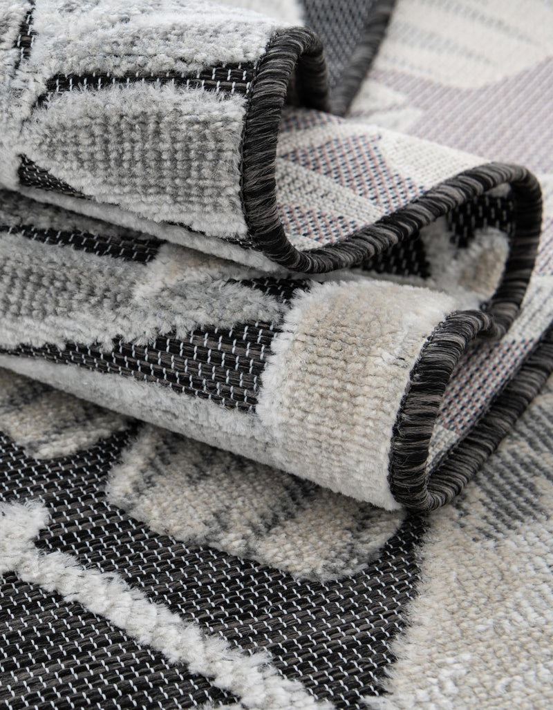 Seaside Blooms Collection Area Rug - Serene Rectangle Black lifestyle 53