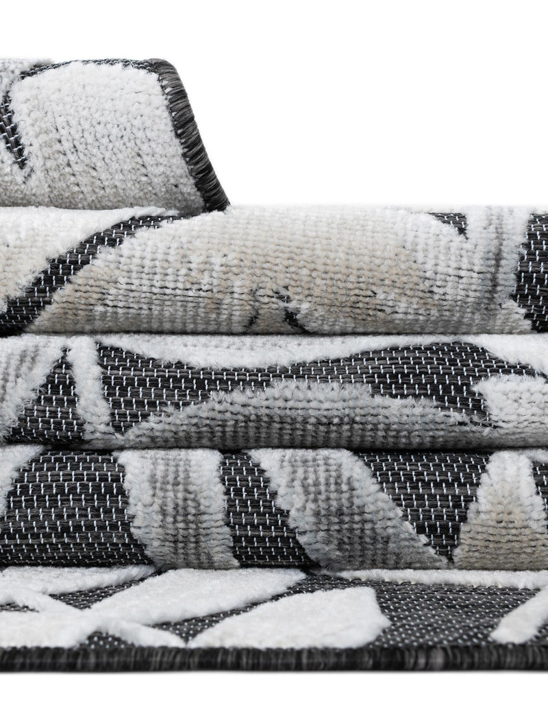 Seaside Blooms Collection Area Rug - Serene Rectangle Black lifestyle 58