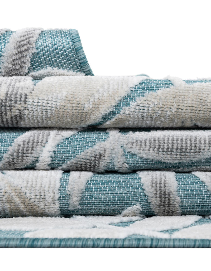 Seaside Blooms Collection Area Rug - Serene Rectangle Light Blue lifestyle 60