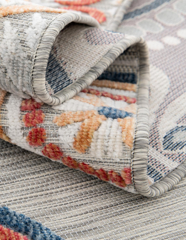 Seaside Blooms Collection Area Rug - Eden Rectangle Gray lifestyle 44