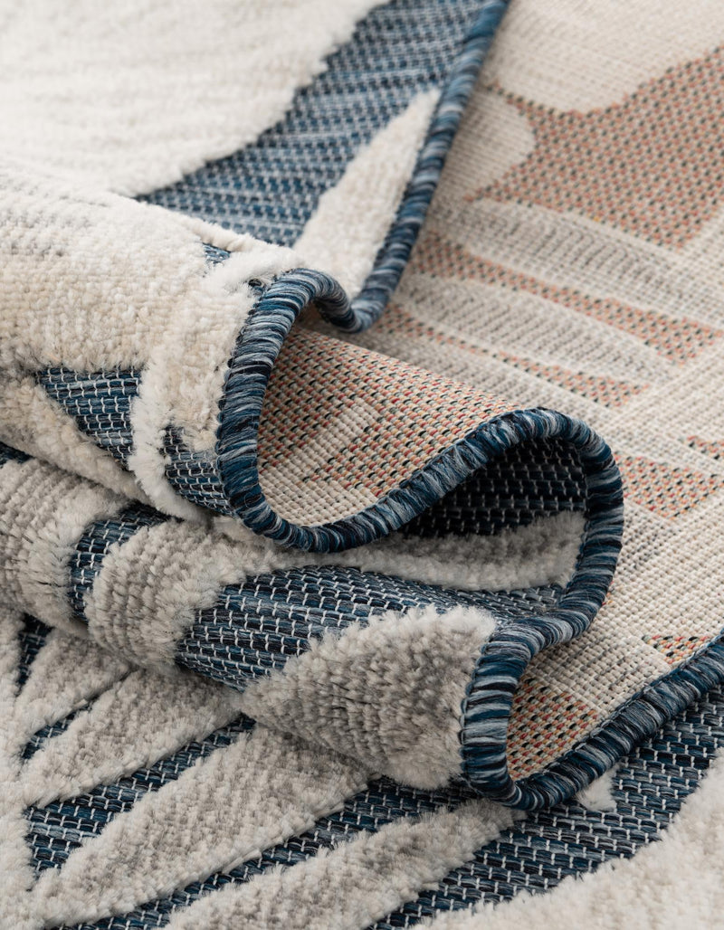 Seaside Blooms Collection Area Rug - Serene Rectangle Navy Blue lifestyle 54