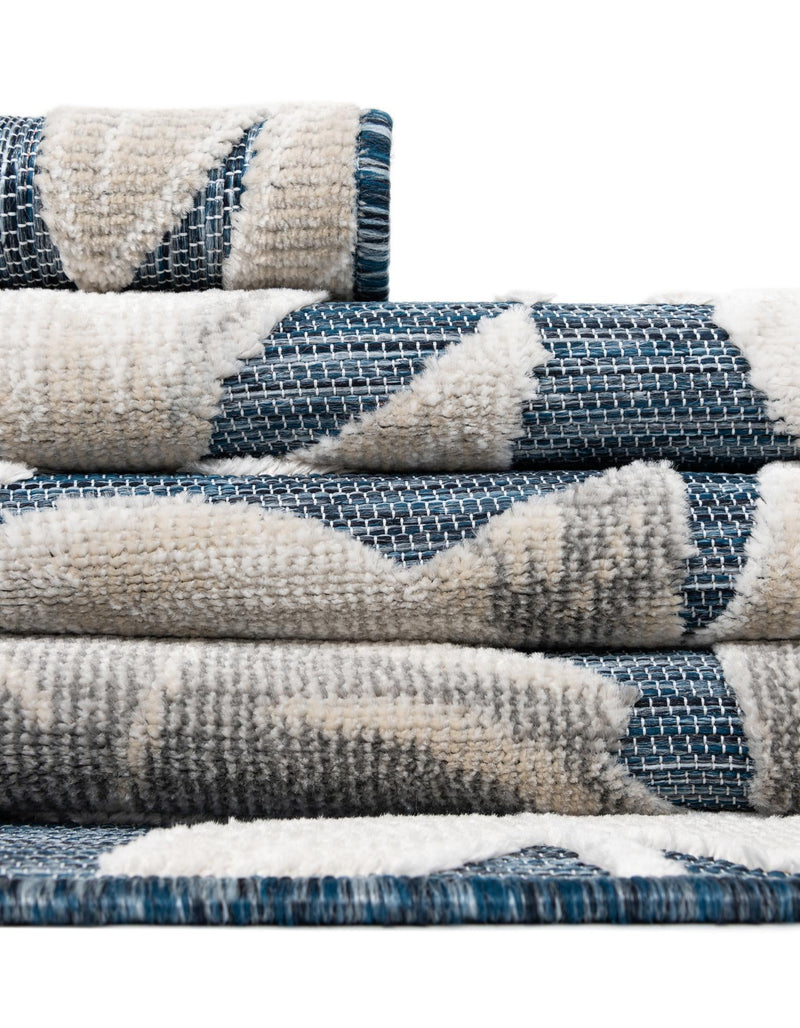 Seaside Blooms Collection Area Rug - Serene Rectangle Navy Blue lifestyle 59