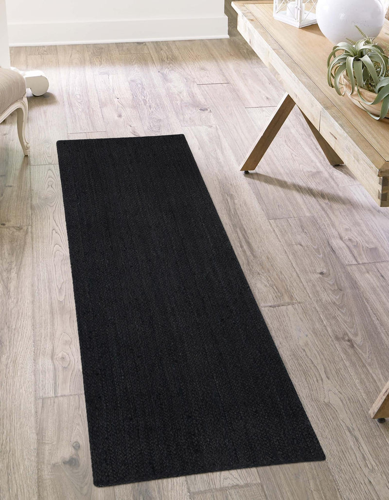 Woven Seaside Jute Collection Area Rug - Martha's Runner Black lifestyle 26