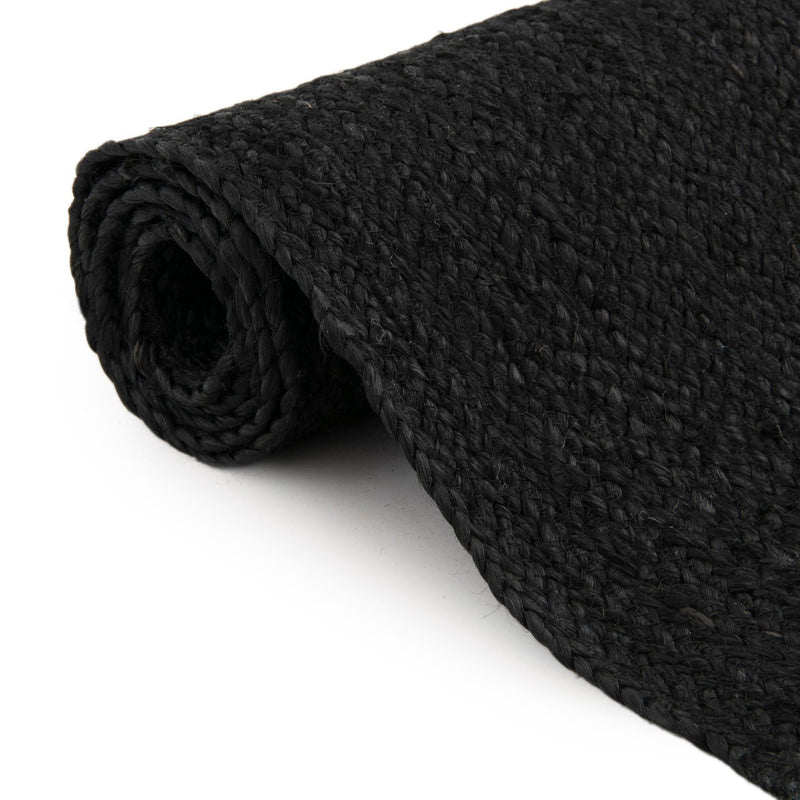Woven Seaside Jute Collection Area Rug - Martha's Runner Black lifestyle 77