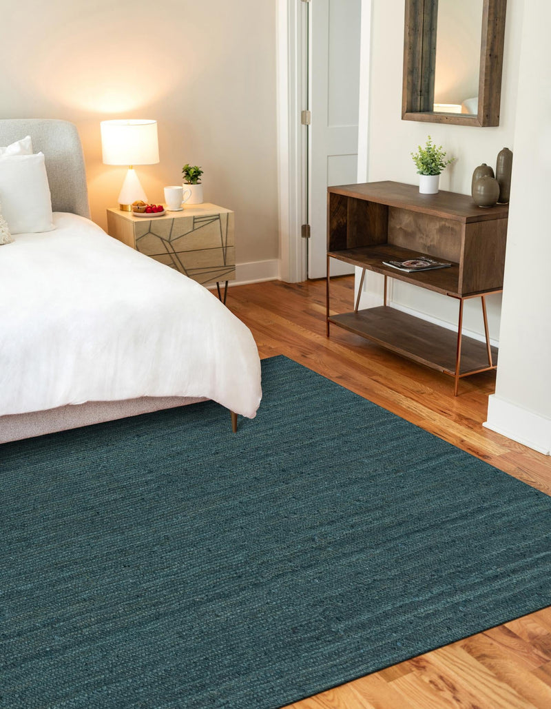 Woven Seaside Jute Collection Area Rug - Martha's Rectangle Green lifestyle 4