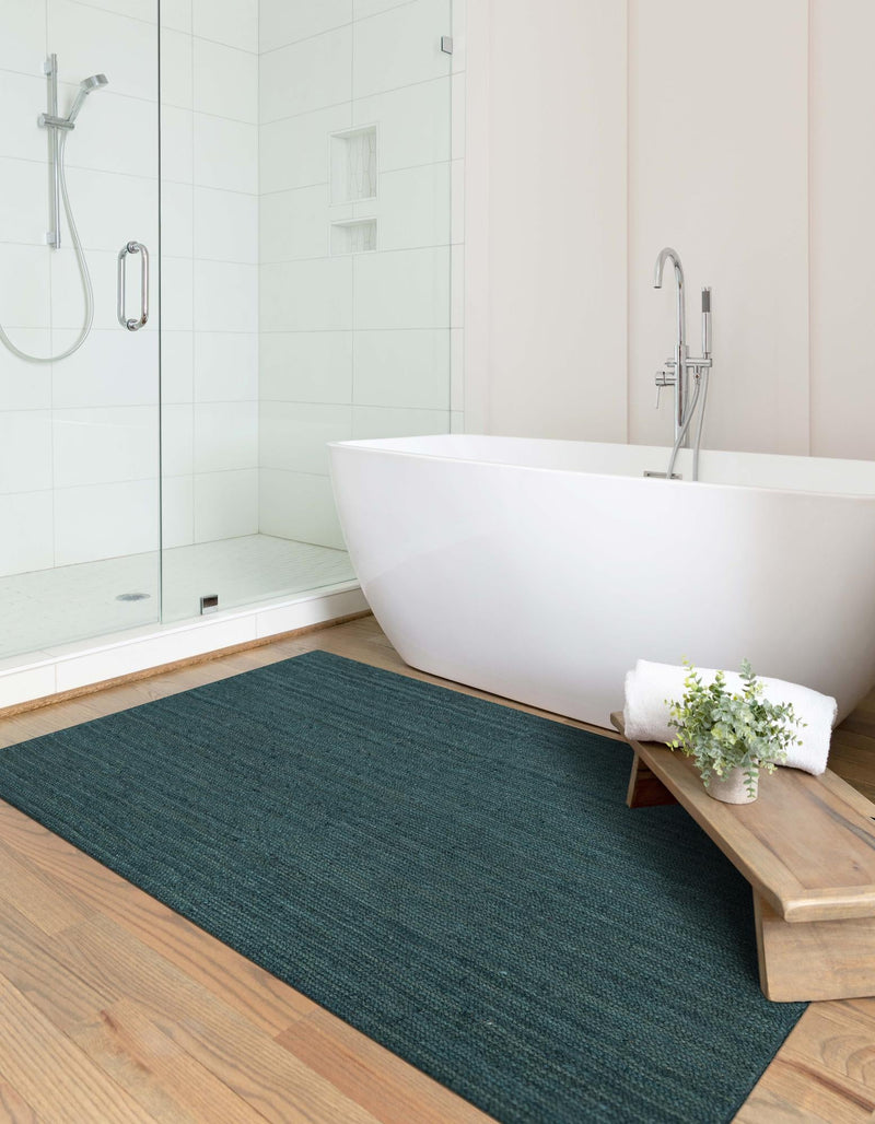Woven Seaside Jute Collection Area Rug - Martha's Rectangle Green lifestyle 10