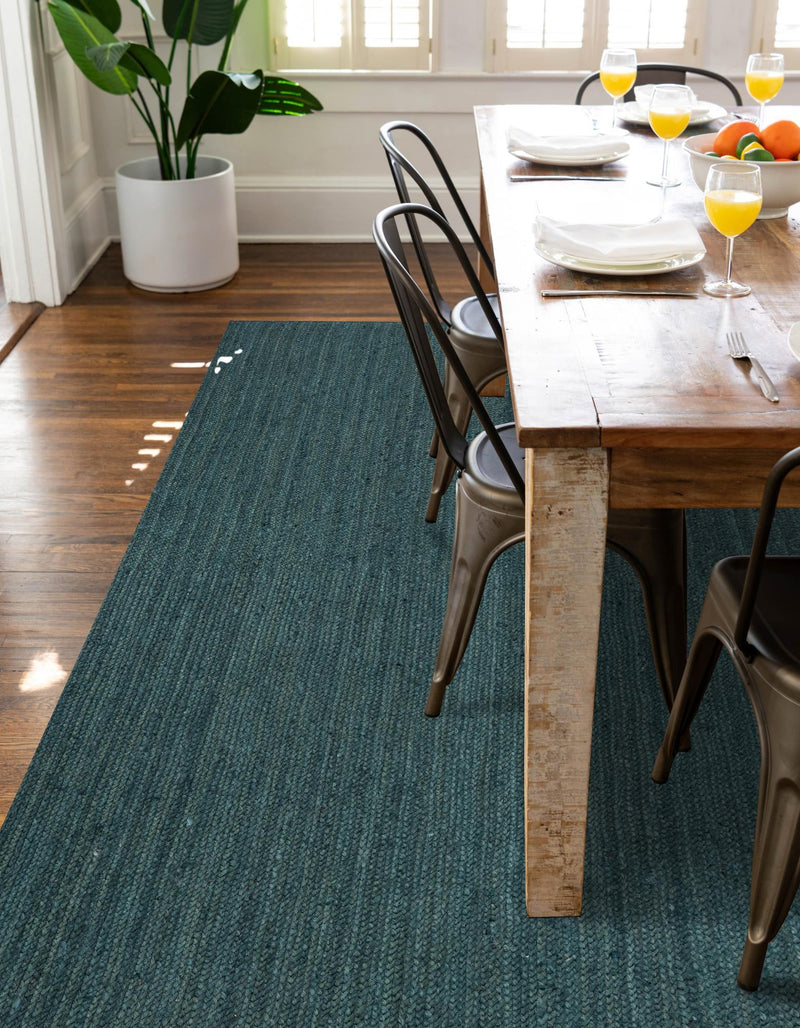 Woven Seaside Jute Collection Area Rug - Martha's Rectangle Green lifestyle 16