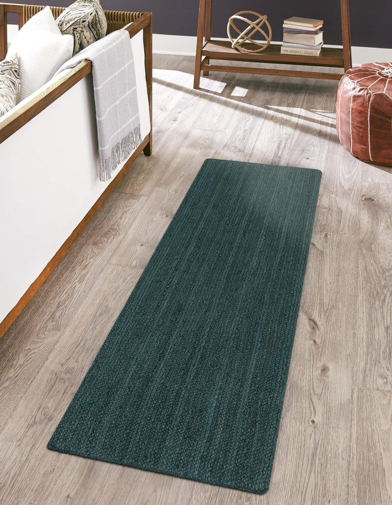 Woven Seaside Jute Collection Area Rug - Martha's Runner Green lifestyle 28