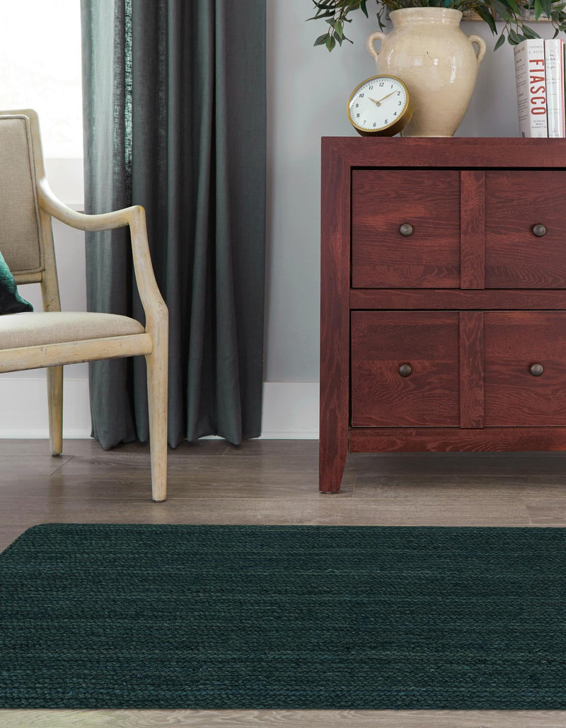 Woven Seaside Jute Collection Area Rug - Martha's Runner Green lifestyle 50