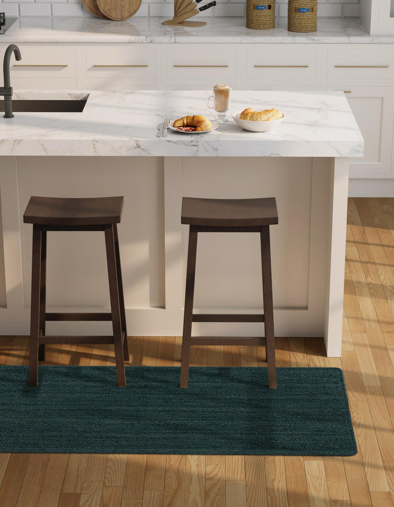 Woven Seaside Jute Collection Area Rug - Martha's Runner Green lifestyle 54