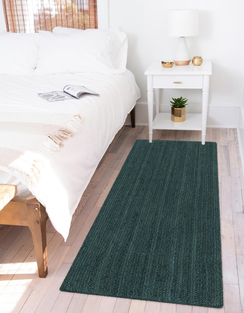 Woven Seaside Jute Collection Area Rug - Martha's Runner Green lifestyle 56