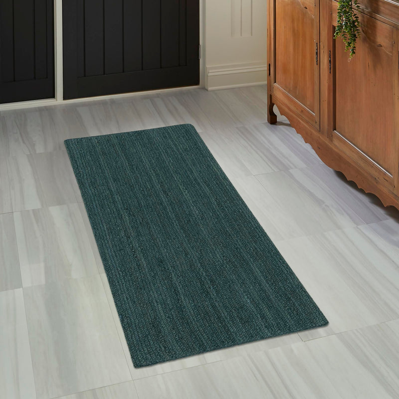 Woven Seaside Jute Collection Area Rug - Martha's Runner Green lifestyle 85