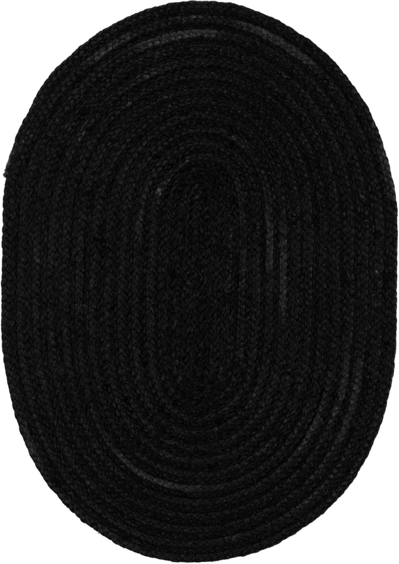 Woven Seaside Jute Collection Area Rug - Martha's Oval Black lifestyle 26