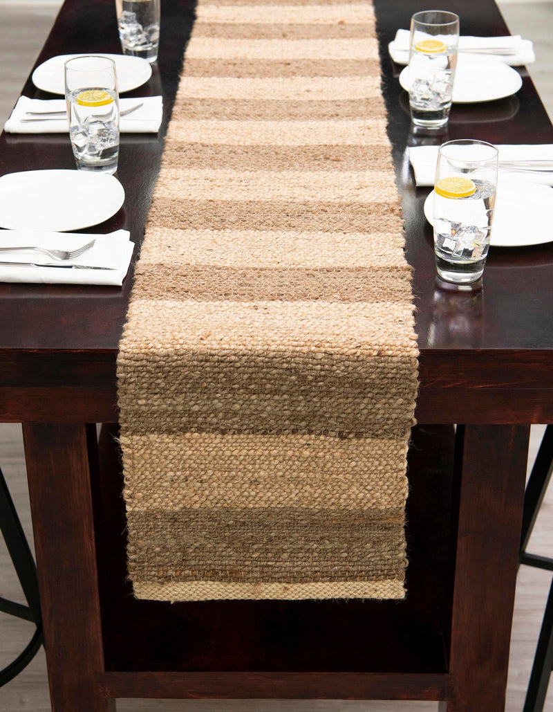 Woven Seaside Jute Collection Area Rug - Nantucket Table Runner Natural Ivory lifestyle 52