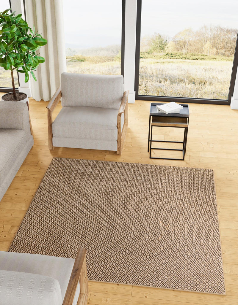 Sahara Sands Collection Area Rug - Amarna Square Natural and Brown lifestyle 19