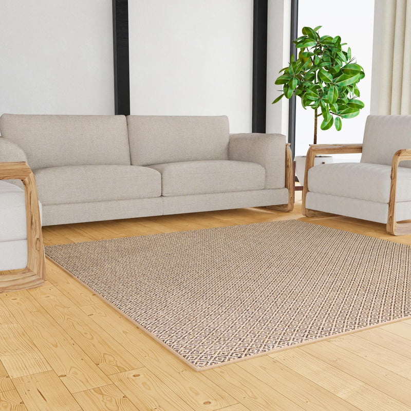 Sahara Sands Collection Area Rug - Amarna Square Natural and Brown lifestyle 46