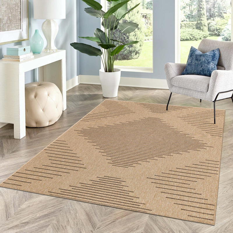 Sahara Sands Collection Area Rug - Merimde Rectangle Natural lifestyle 27