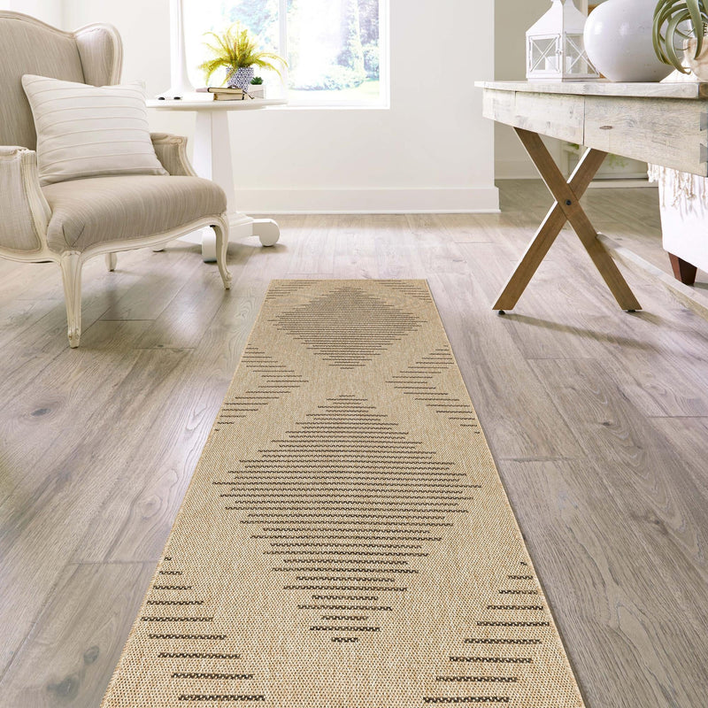 Sahara Sands Collection Area Rug - Merimde Runner Natural lifestyle 89
