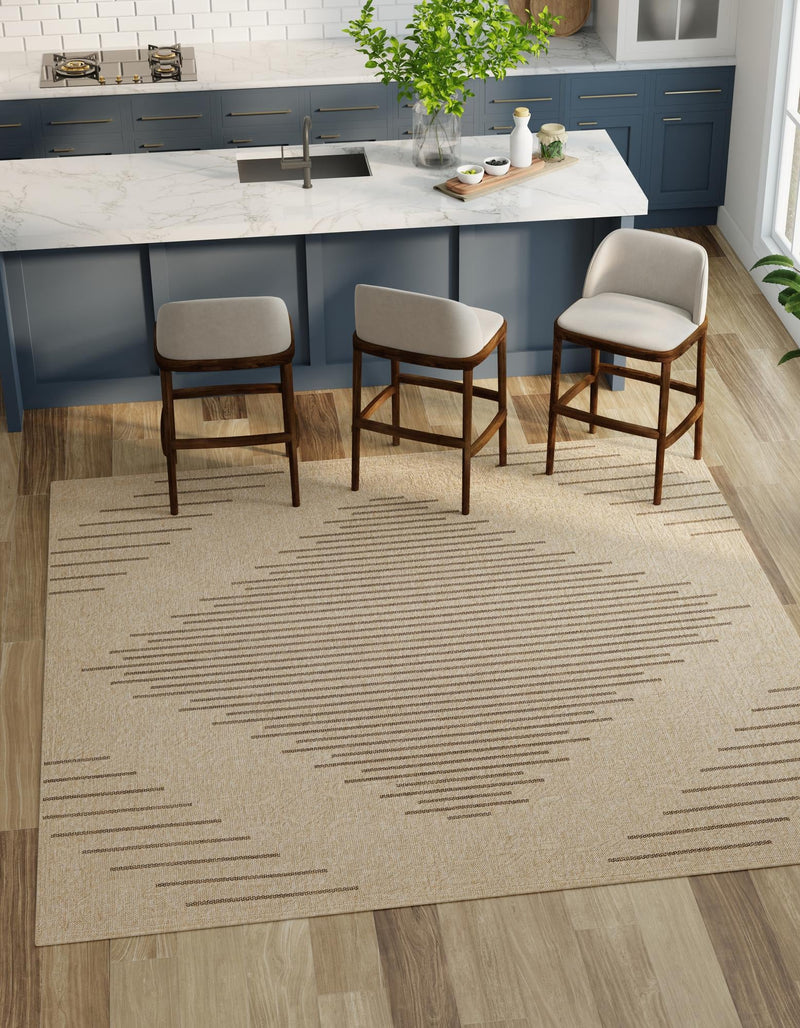 Sahara Sands Collection Area Rug - Merimde Square Natural lifestyle 36