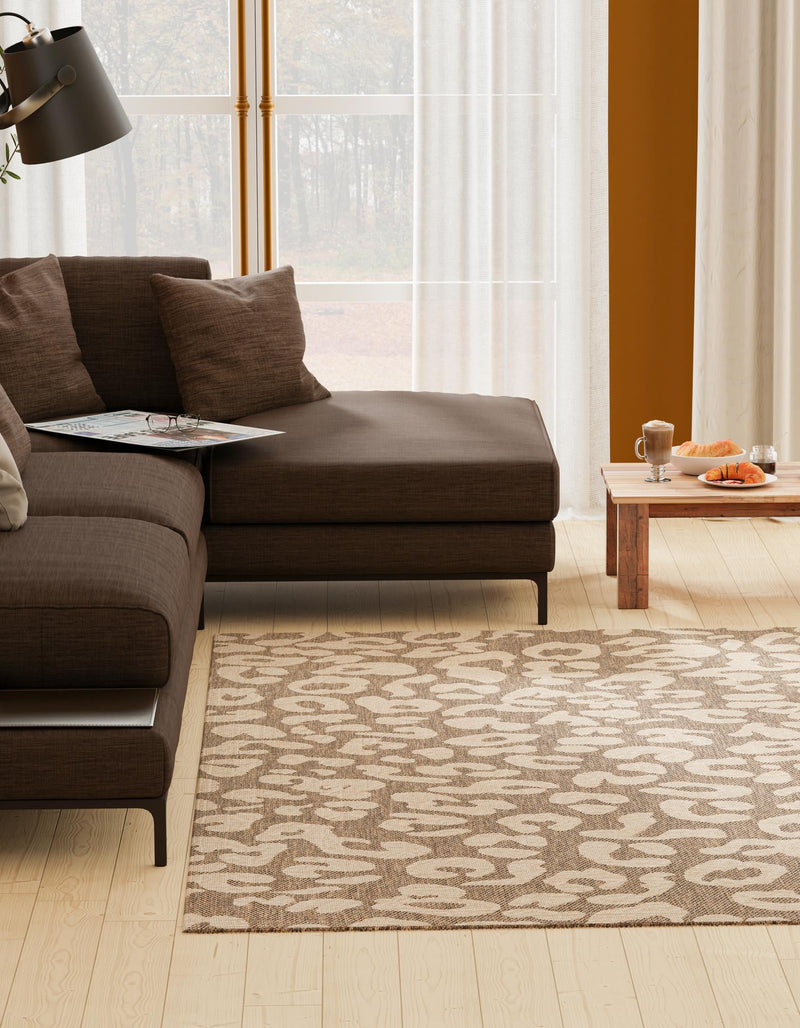 Sahara Sands Collection Area Rug - Buto Square Brown lifestyle 38