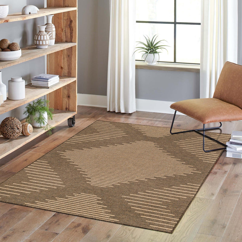 Sahara Sands Collection Area Rug - Merimde Rectangle Brown lifestyle 28
