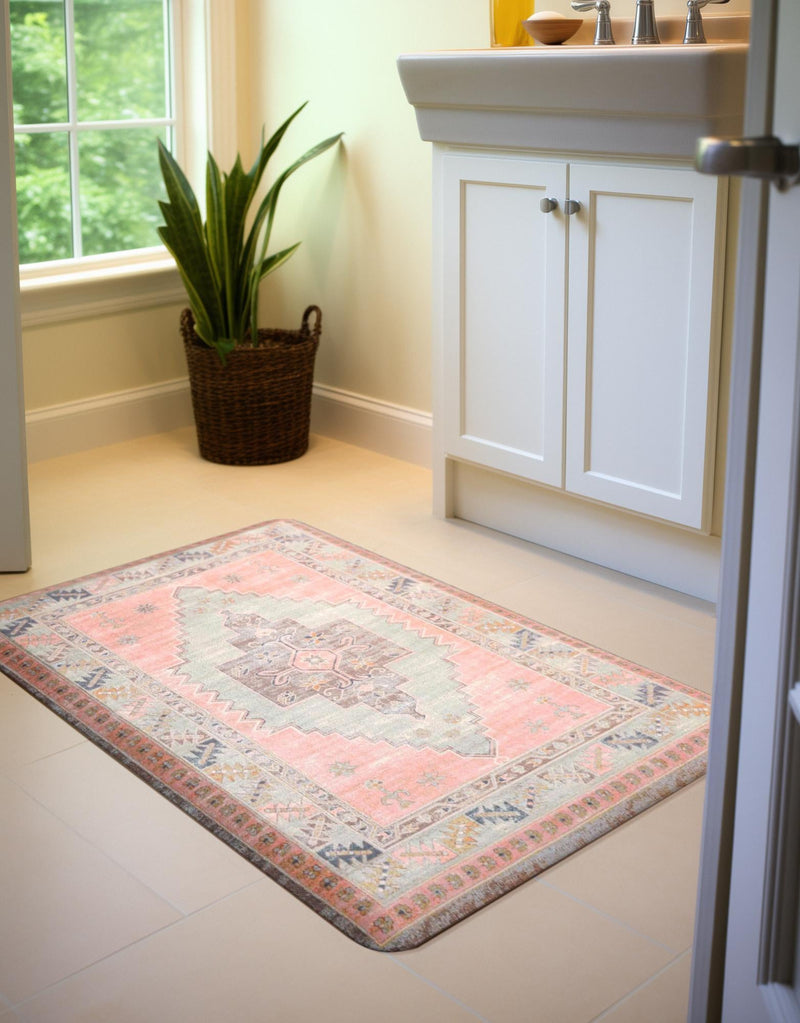 Cozy Haven Mat Collection Area Rug - Nook Rectangle Rose Pink lifestyle 5