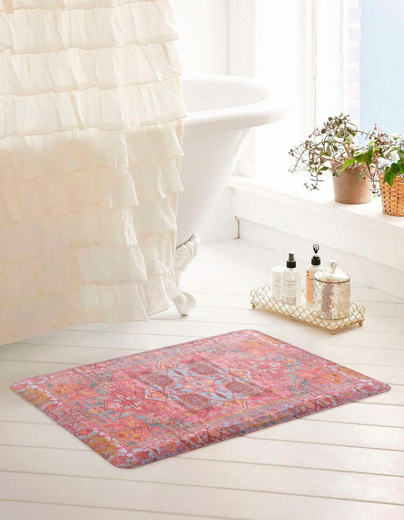 Cozy Haven Mat Collection Area Rug - Utopia Rectangle Pink lifestyle 5
