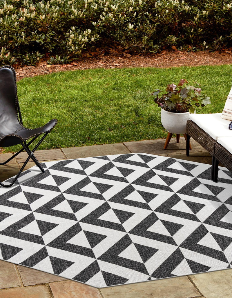 Urban Oasis Rugs Collection Area Rug - Highrise (Charcoal Gray) Octagon Charcoal Gray lifestyle 0