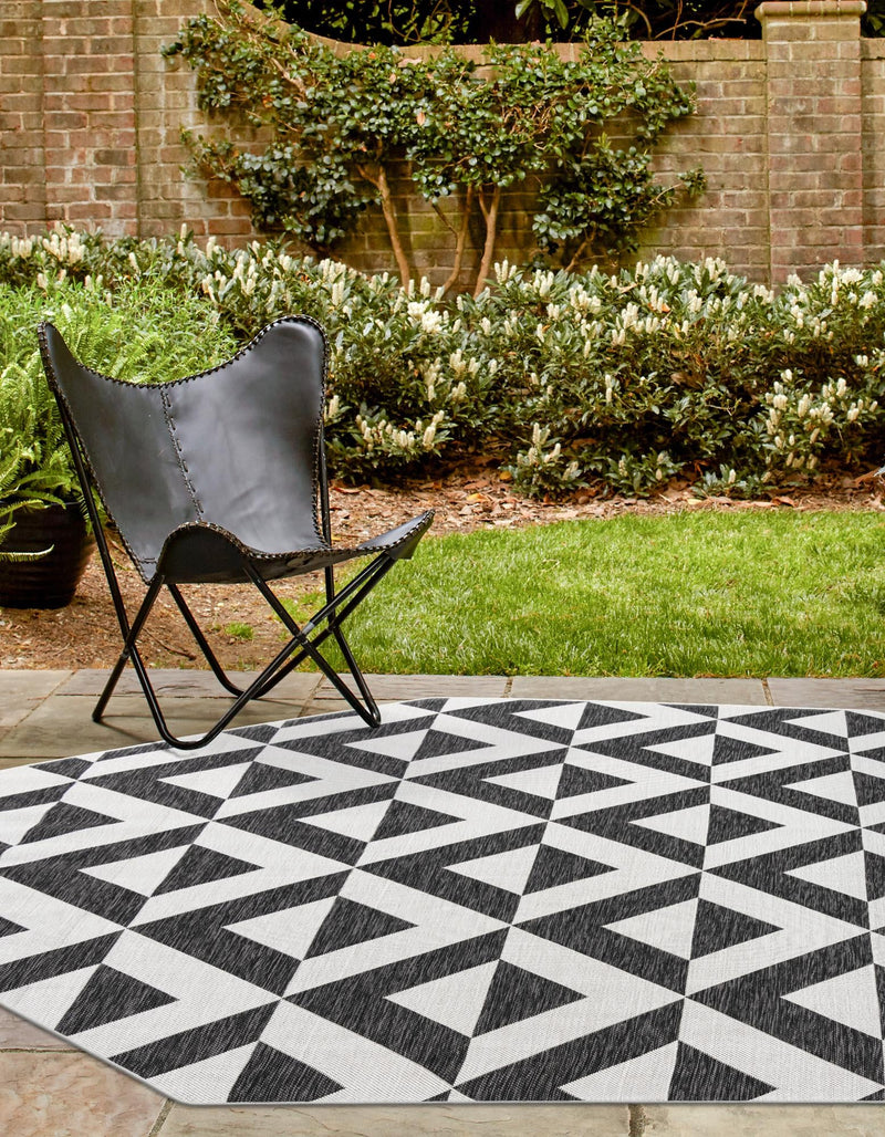 Urban Oasis Rugs Collection Area Rug - Highrise (Charcoal Gray) Octagon Charcoal Gray lifestyle 2