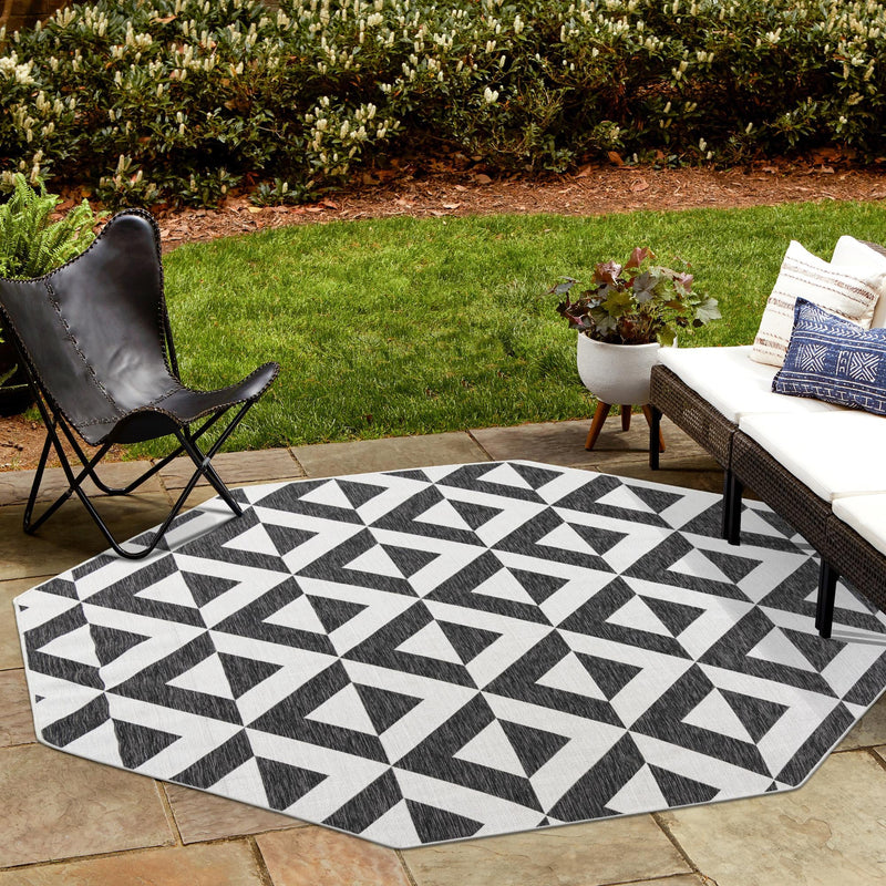 Urban Oasis Rugs Collection Area Rug - Highrise (Charcoal Gray) Octagon Charcoal Gray lifestyle 13