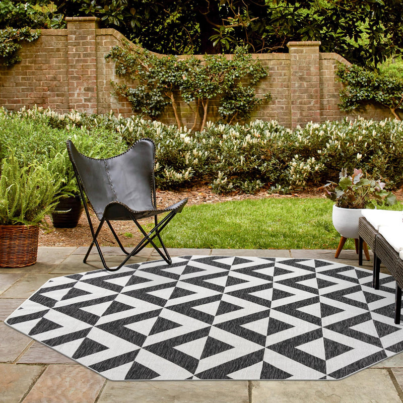 Urban Oasis Rugs Collection Area Rug - Highrise (Charcoal Gray) Octagon Charcoal Gray lifestyle 14