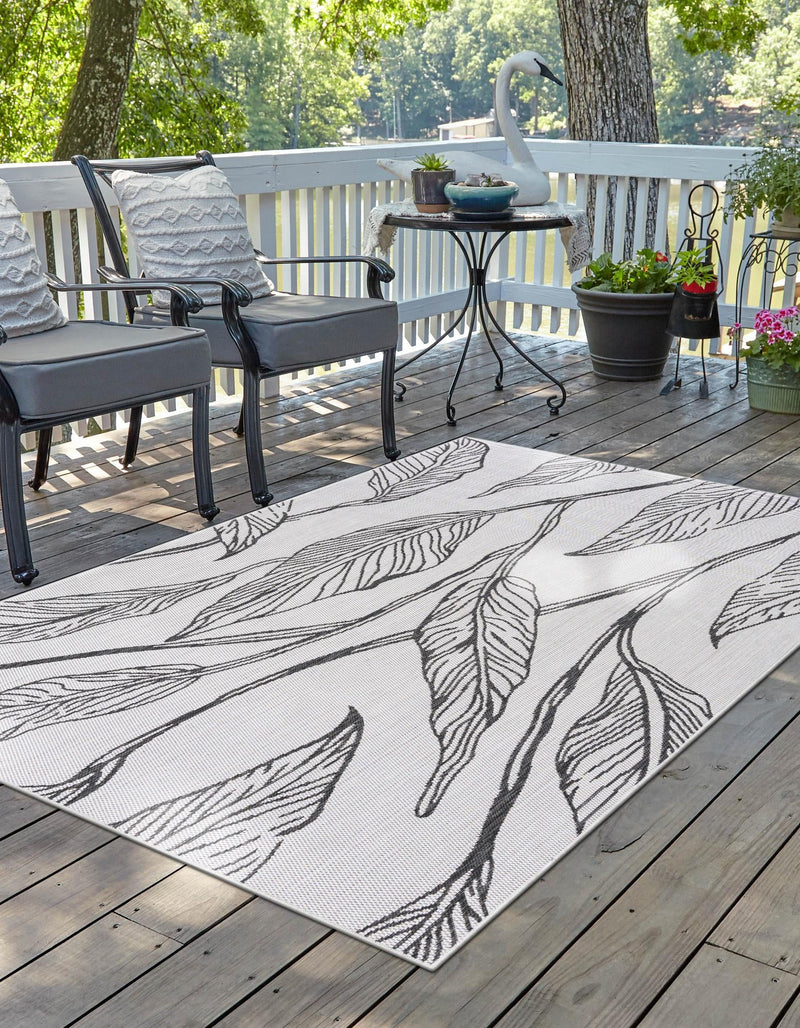 Garden Terrace Escape Collection Area Rug - Evergreen (Charcoal Ivory) Rectangle Charcoal Ivory lifestyle 3