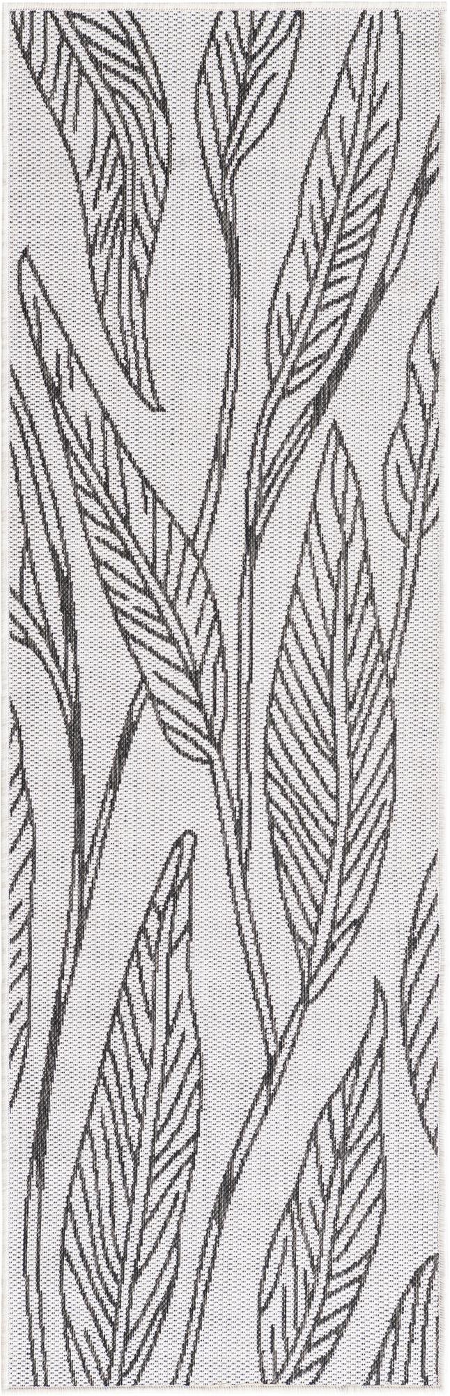 Garden Terrace Escape Collection Area Rug - Evergreen (Charcoal Ivory) Runner Charcoal Ivory Main