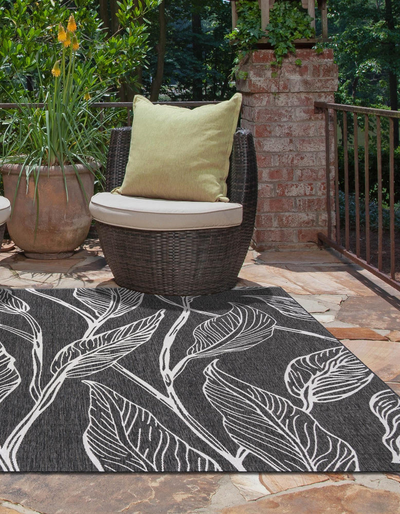 Garden Terrace Escape Collection Area Rug - Evergreen (Ivory Charcoal) Square Ivory Charcoal lifestyle 2