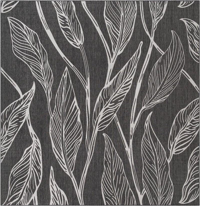 Garden Terrace Escape Collection Area Rug - Evergreen (Ivory Charcoal) Square Ivory Charcoal Main