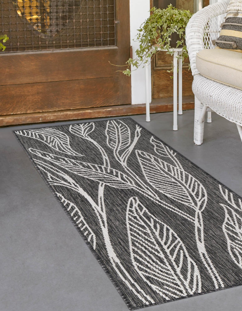Garden Terrace Escape Collection Area Rug - Evergreen (Ivory Charcoal) Runner Ivory Charcoal lifestyle 2