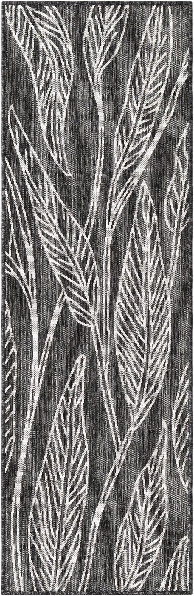 Garden Terrace Escape Collection Area Rug - Evergreen (Ivory Charcoal) Runner Ivory Charcoal Main