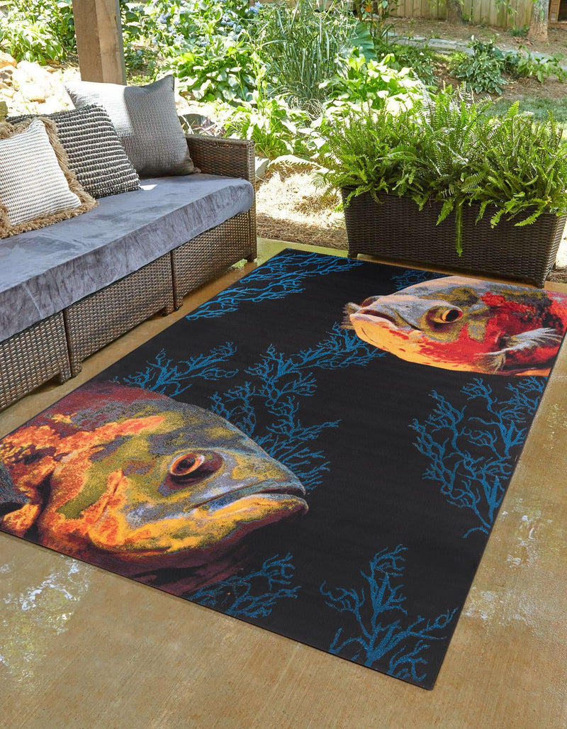 Seaside Haven Rugs Collection Area Rug - Harbor Rectangle Multi lifestyle 3