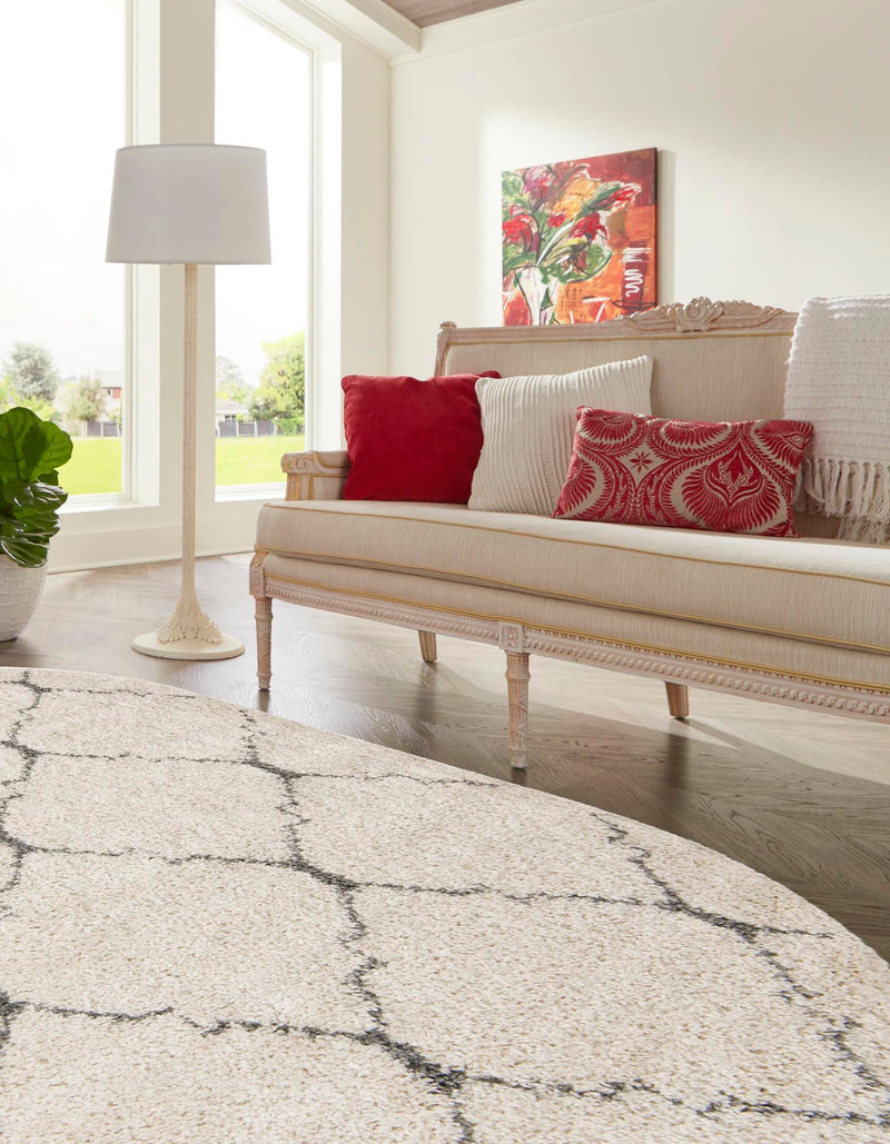 Casablanca Comfort Collection Area Rug - Medina Oval Ivory lifestyle 43