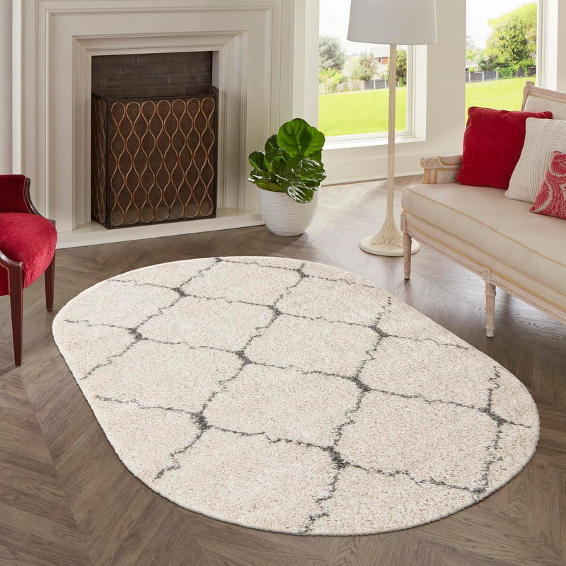 Casablanca Comfort Collection Area Rug - Medina Oval Ivory lifestyle 115