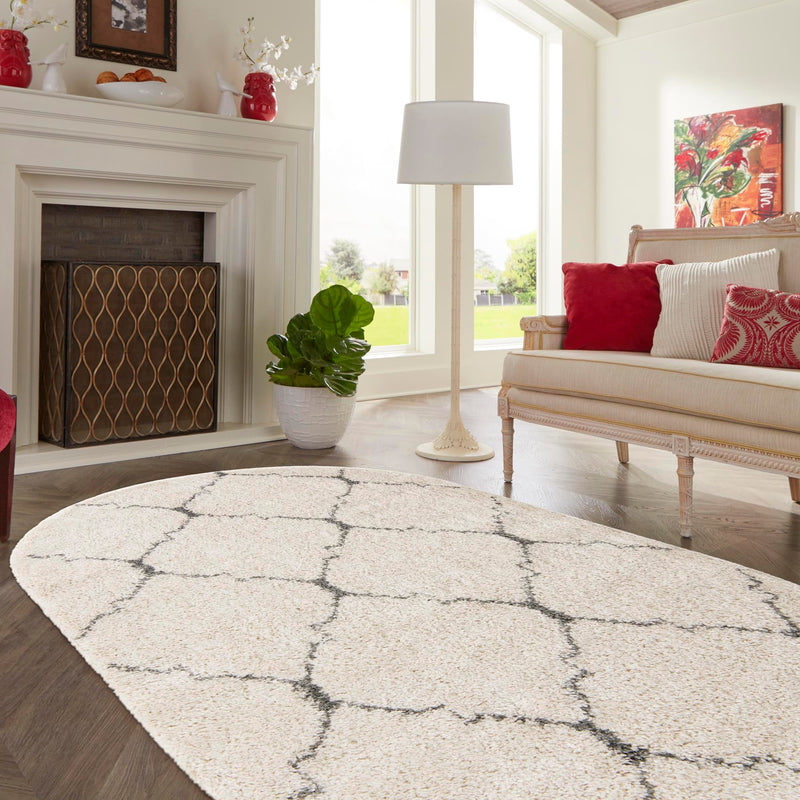 Casablanca Comfort Collection Area Rug - Medina Oval Ivory lifestyle 116