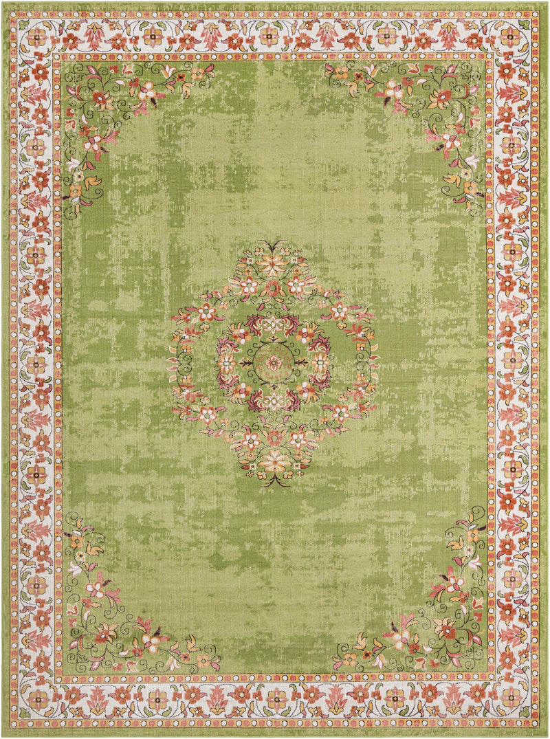 Geneva Terrace Collection Area Rug - Yverdon Rectangle Green lifestyle 2