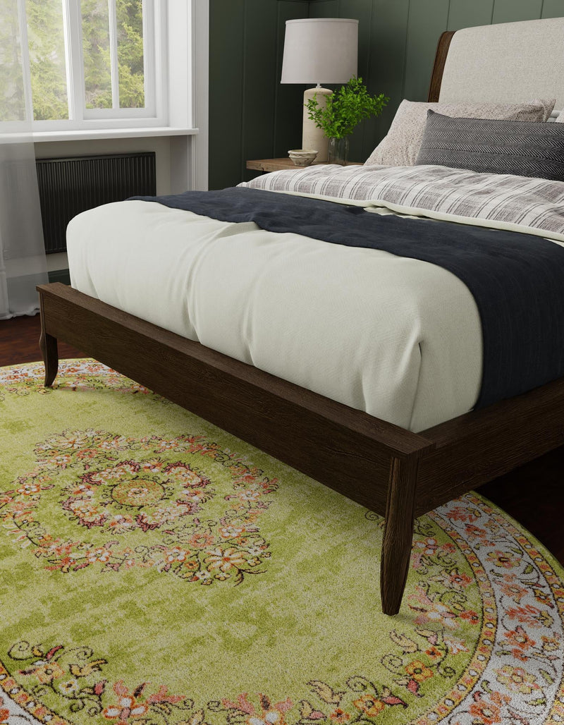 Geneva Terrace Collection Area Rug - Yverdon Oval Green lifestyle 49