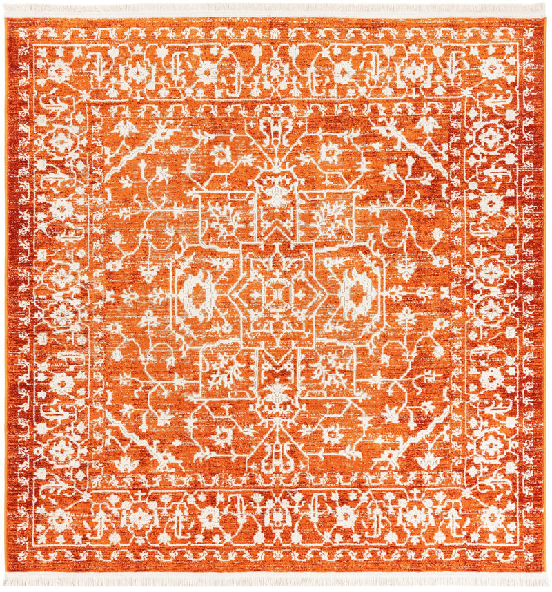 Rustic Charm Revival Collection Area Rug - Farmstead Square Terracotta lifestyle 25