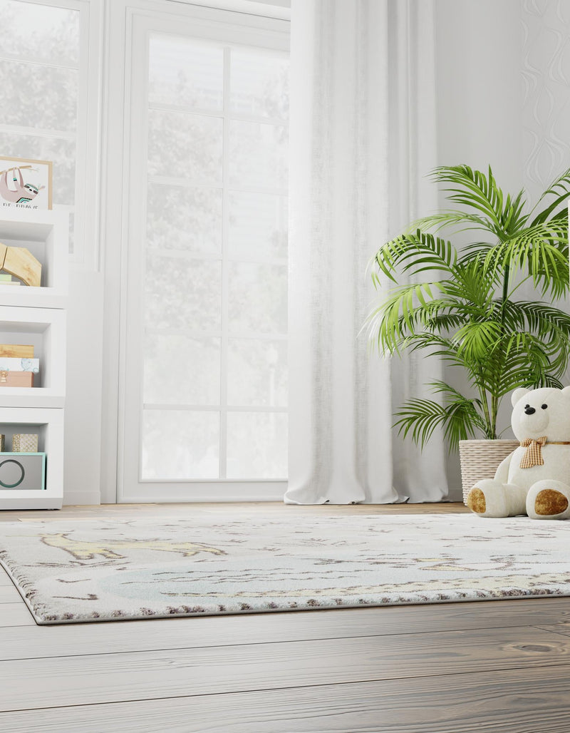 Playful Patterns Collection Area Rug - Enigma Square Gray lifestyle 27
